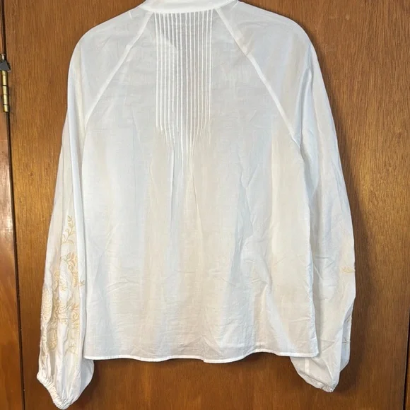Zara White Embroidered Blouse - Picture 8 of 9